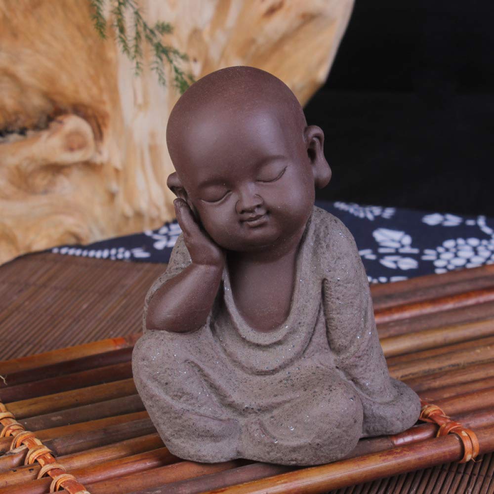 Ceramic Little Monk Buddha Statue - Zen Tea Pet for Tea Ceremony, Feng Shui Home Decor, Modern Sculpture for Office Desk & Meditation Space | Perfect Gift for Tea Lovers & Spiritual Seekers
