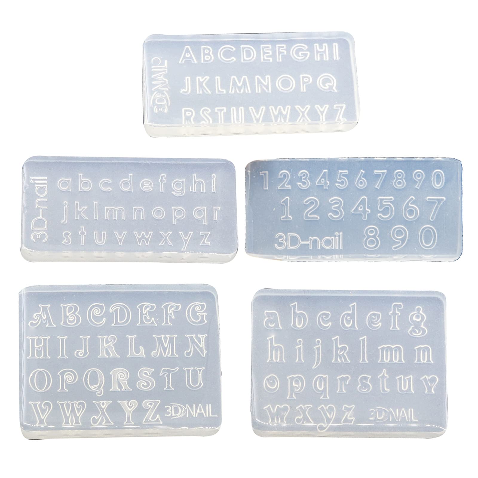 3D Silicone Letters & Numbers Nail Art Mold - DIY Nail Decoration Mould for Gel Polish, Acrylic Nails - Perfect for Manicures, Nail Art Designs & Home Salon Use