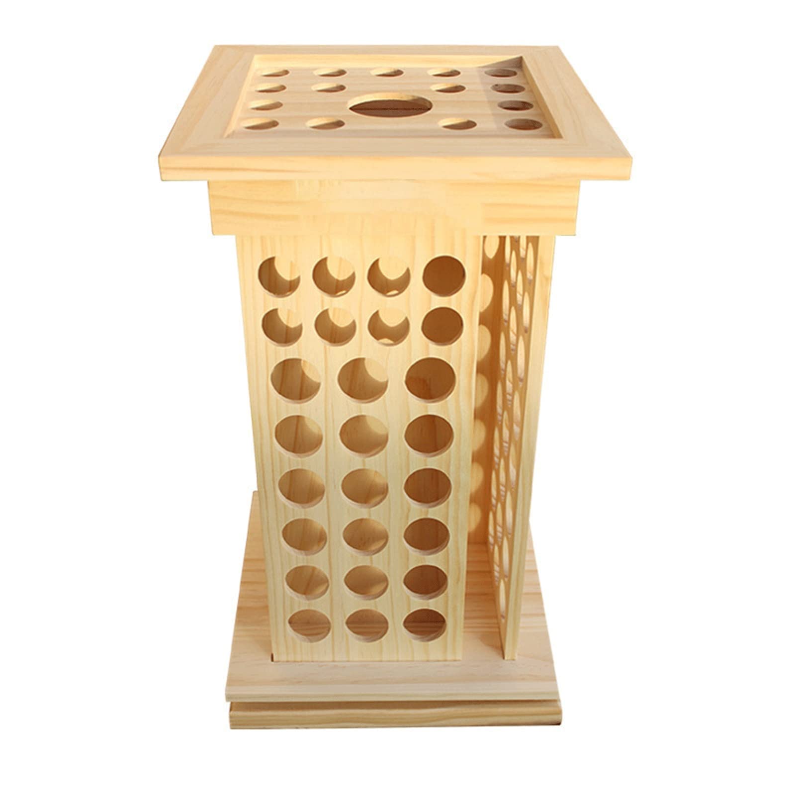 Premium Wooden Essential Oil Bottle Holder & Organizer - Rotating Storage Display Rack for Aromatherapy Oils - Perfect for Bedroom, Living Room, Office & Spa Relaxation