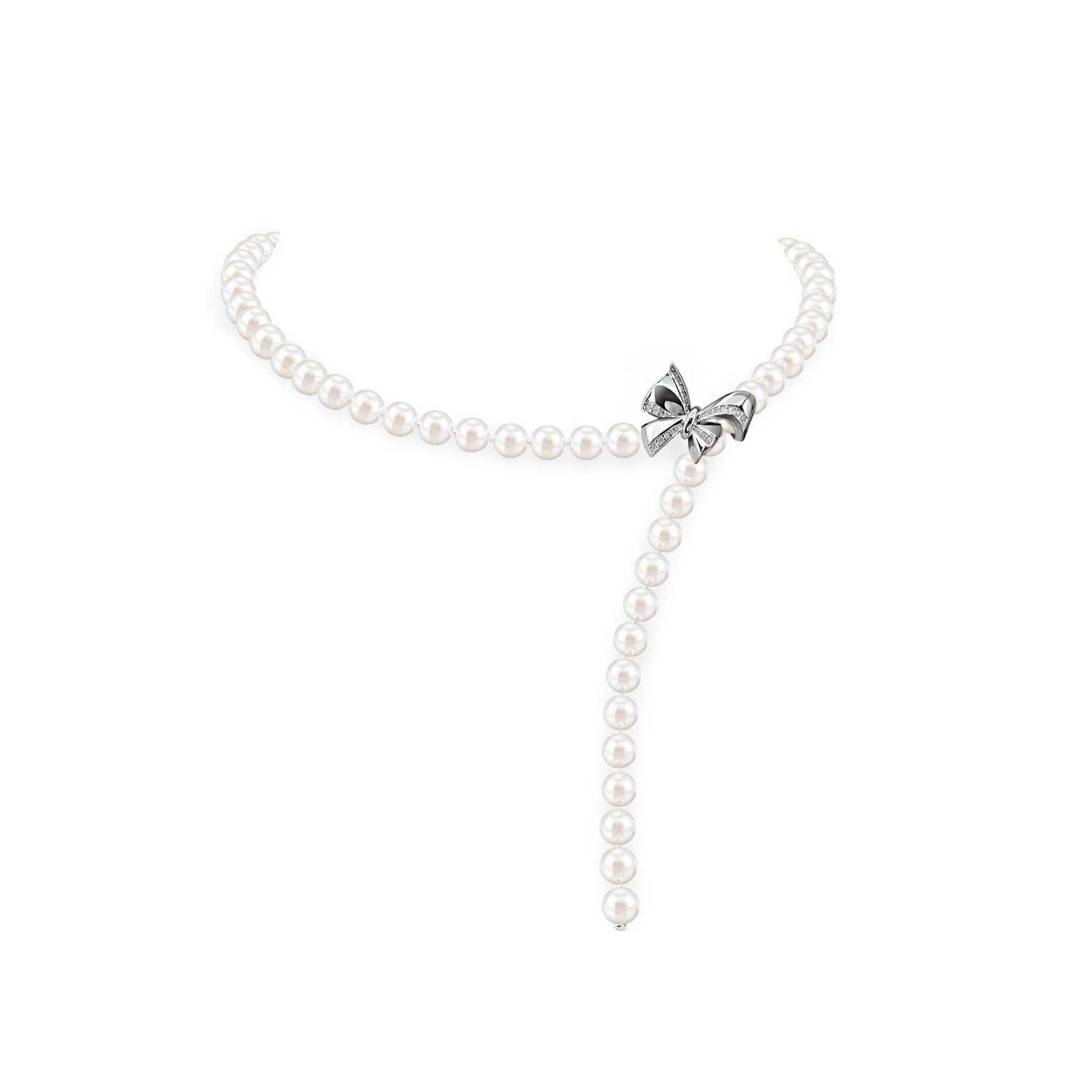 6.5mm AAA Grade White Freshwater Cultured Pearl Necklace for Women - 18
