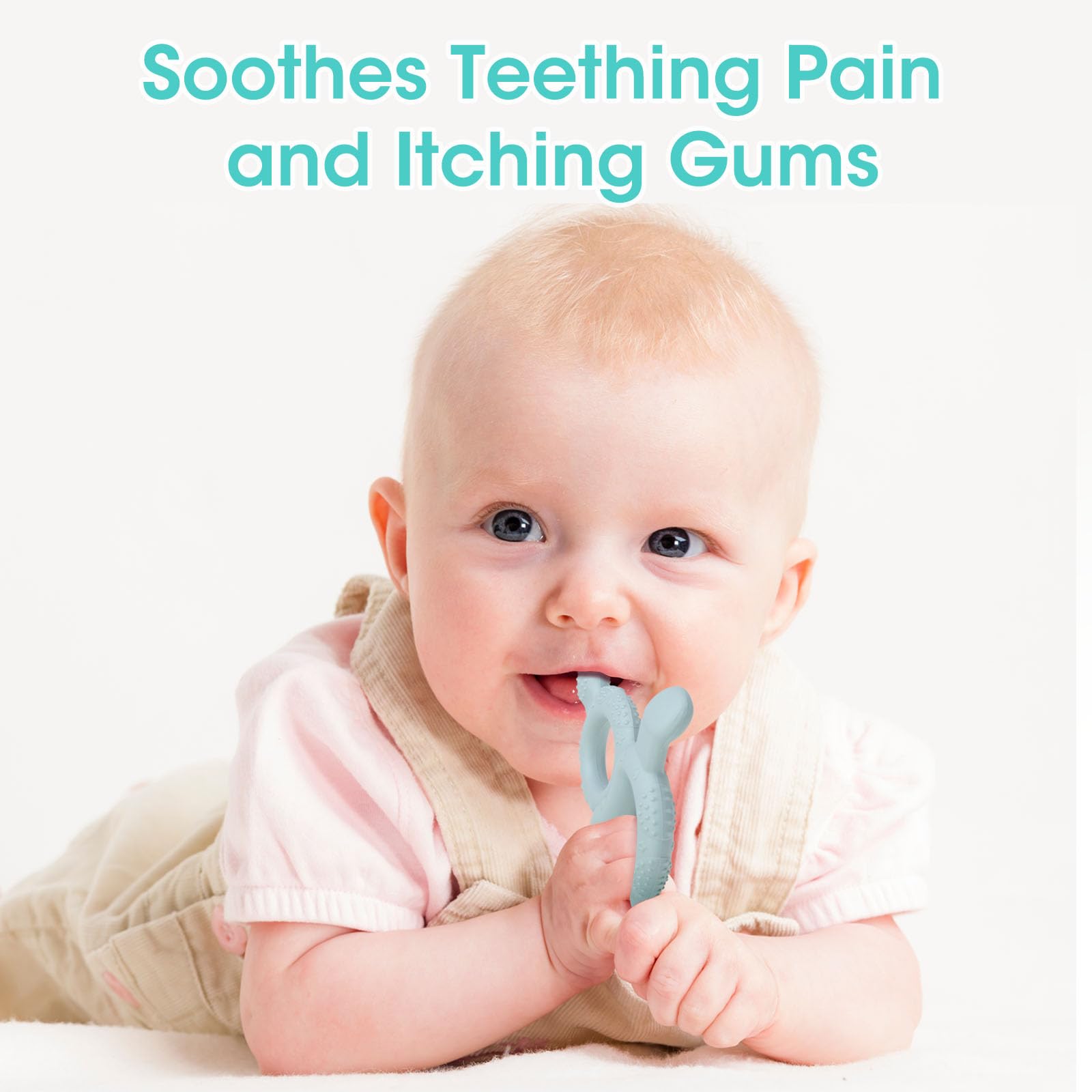 3 Pack BPA-Free Silicone Baby Teething Toys for Infants 3-12 Months - Soft Dual Textured Teether Rings & Nipple for Soothing Sore Gums, Sensory Chew Toys for Boys & Girls - Perfect for Home, Travel & Daycare Use