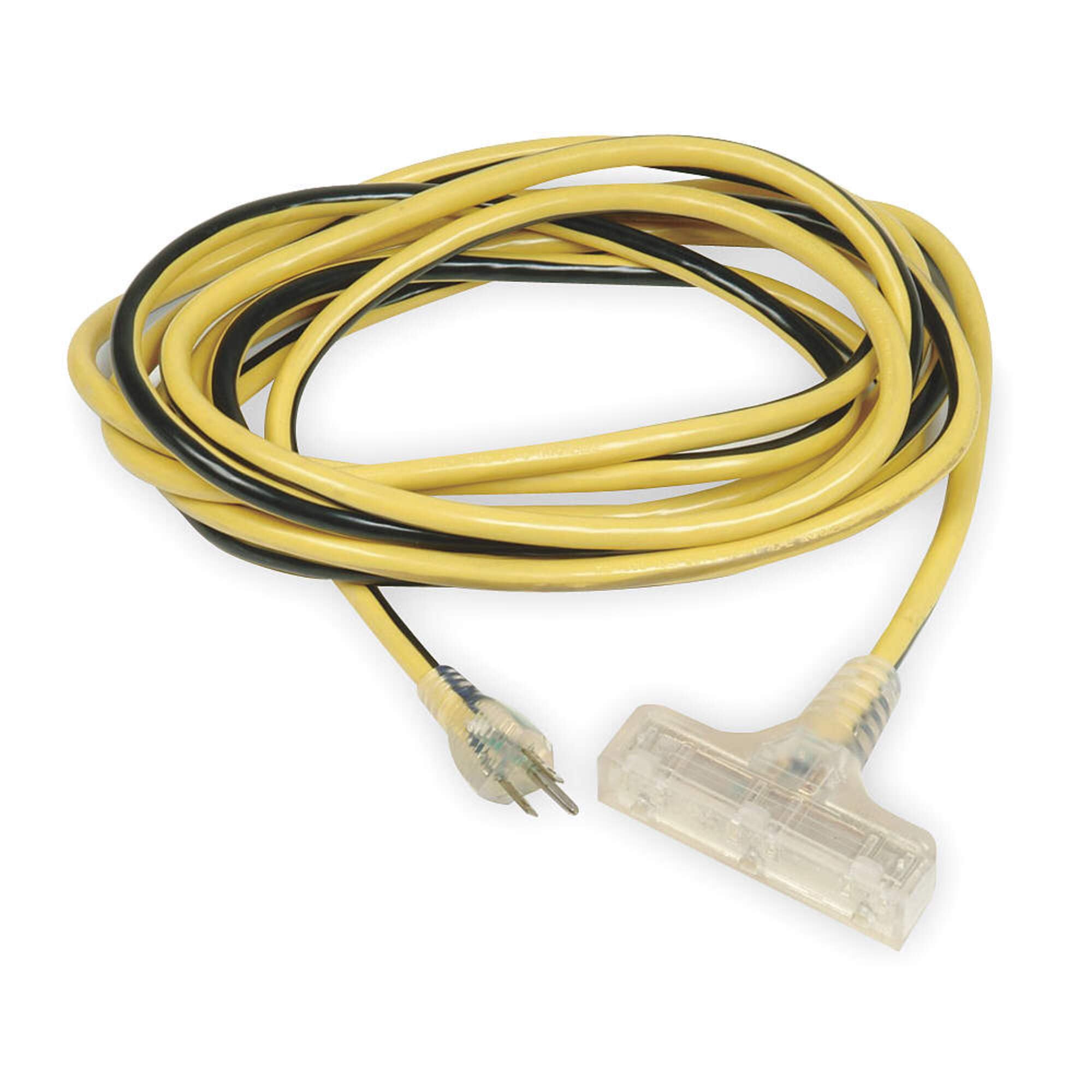 50 ft. 12/3 Heavy Duty 3-Outlet Lighted Extension Cord with SJTW Weatherproof Jacket - Perfect for Indoor/Outdoor Use, Workshops, Holiday Lights & Power Tools