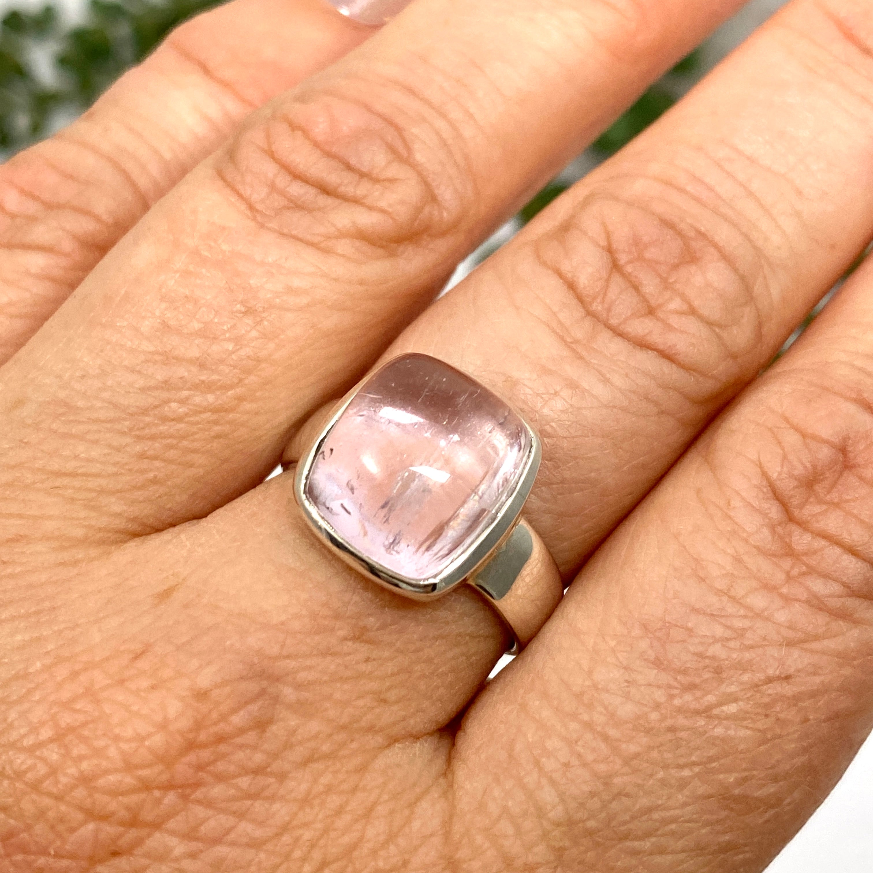 Kunzite Square Ring Size 7.5 PRGJ454 - Elegant Sterling Silver Jewelry for Women, Perfect for Weddings, Anniversaries & Special Occasions