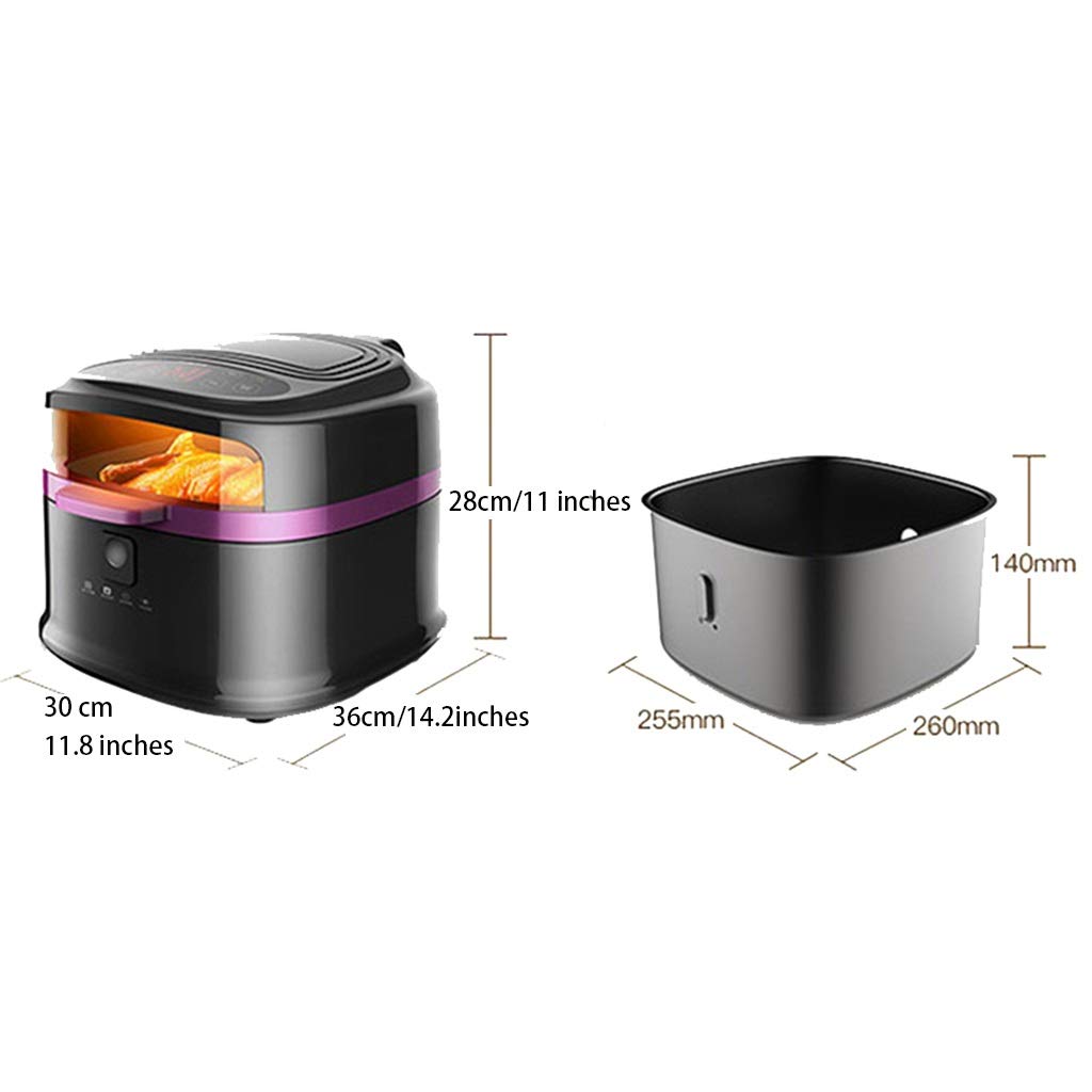 8L Large Capacity Air Fryer Oven - Smart Multi-Function Deep Fryer & Baking Machine for Healthy Cooking, Black (30x36x28cm) - Perfect for Frying, Baking, Roasting & Reheating Family Meals