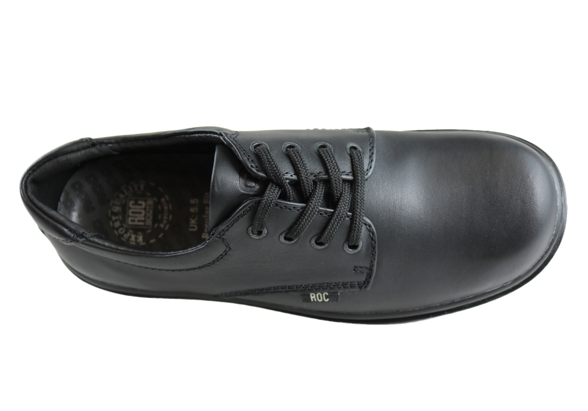 ROC Strobe Senior Lace-Up Comfortable Leather School Shoes for Boys & Girls - Perfect for Classrooms, Daily Wear and School Activities