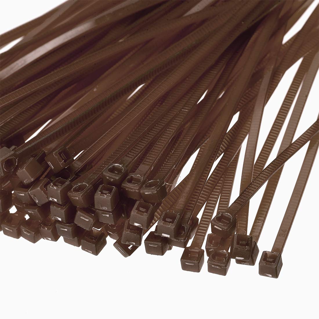 uxcell 4 Inch Nylon Self-Locking Cable Ties - 0.09 Inch Width, Brown (500 Pack) - Perfect for Home Organization, Wire Management & DIY Projects