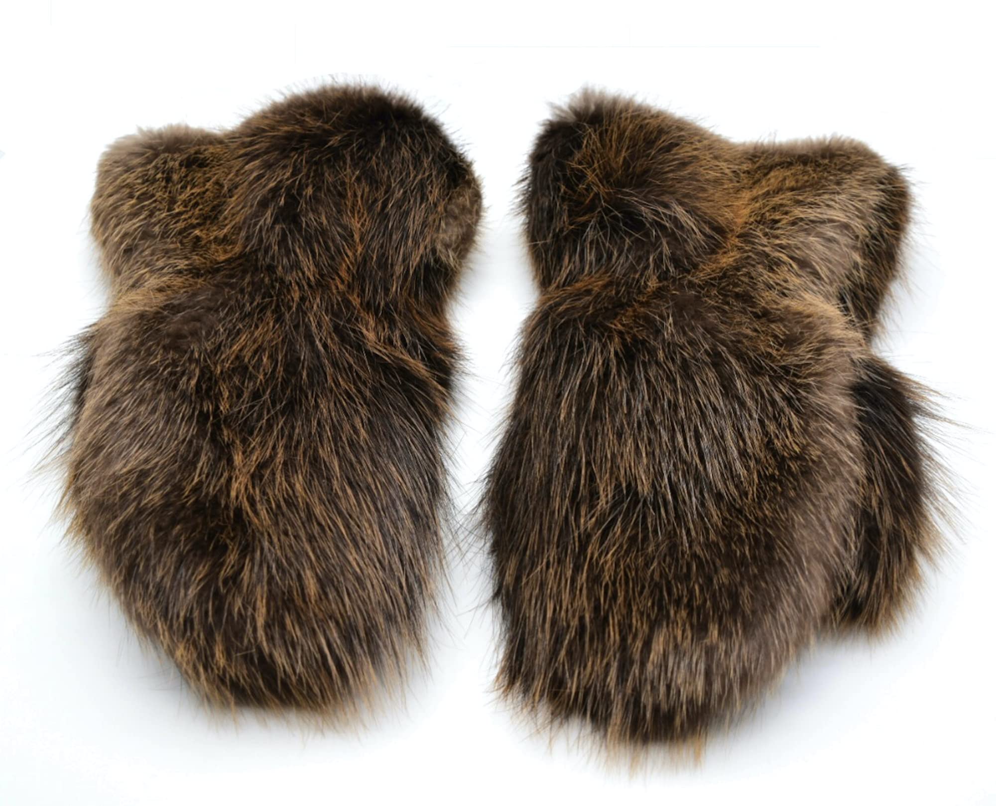 Premium Men's Beaver Fur Gauntlet Mittens - Genuine Fur Winter Gloves for Extreme Cold - Ideal for Skiing, Snowboarding & Outdoor Adventures
