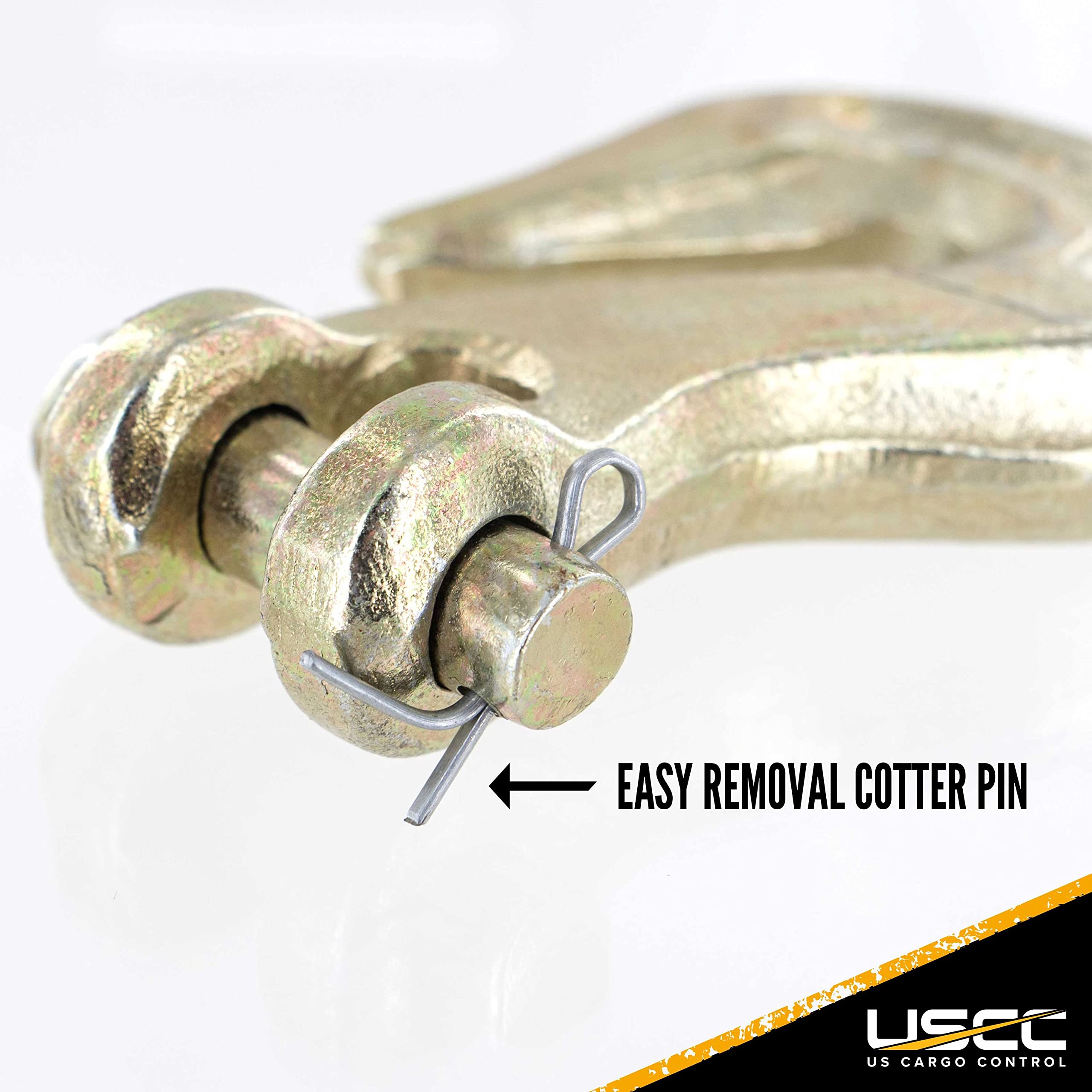 3/8 Inch Clevis Grab Hook (4-Pack) - Grade 70 Chain Hooks with 6,600 LBS Working Load Limit - Heavy Duty Chain Clevis Hooks for Towing, Hauling, Load Securement, Trailers & Chains - Ideal for Construction, Agriculture, and Off-Road Applications