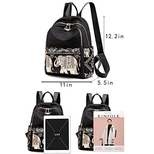 Van Caro Women's Mini Elephant Backpack - Small Cute College Backpack for School, Travel & Daily Use - Lightweight Casual Bookbag Daypack for Girls, Teens & Women - Perfect for Campus, Shopping & Weekend Trips