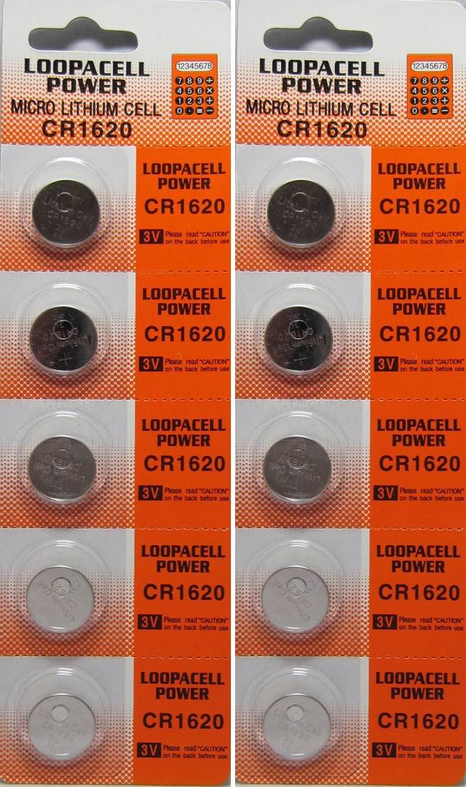 CR1620 3V Lithium Coin Cell Batteries (10 Pack) - Long Lasting Power for Watches, Calculators, Key Fobs & Medical Devices