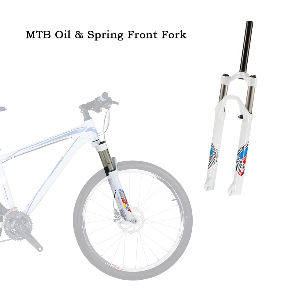 Doorslay Ultra-Light 26 Inch Mountain Bike Spring Front Fork - Bicycle Suspension Fork Replacement Part for MTB Cycling & Trail Riding