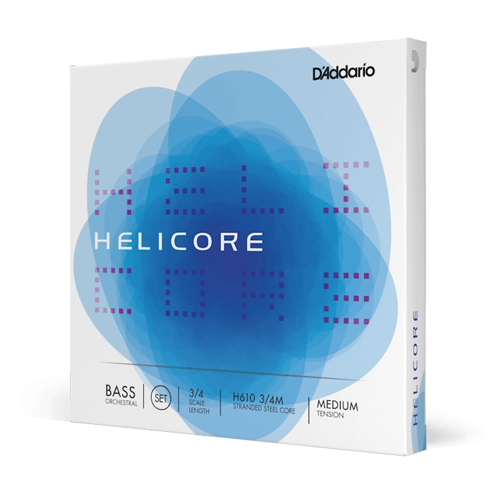 D'Addario H610 3/4M Helicore Orchestral Double Bass Strings Set - Professional Quality Cello Strings for Orchestral & Solo Performances, Studio Recording & Live Concerts