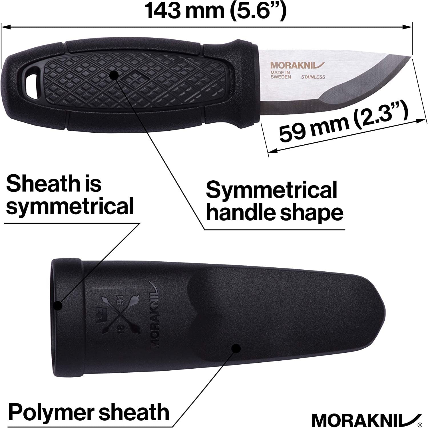 Morakniv Eldris Compact Fixed-Blade Knife - 2.2