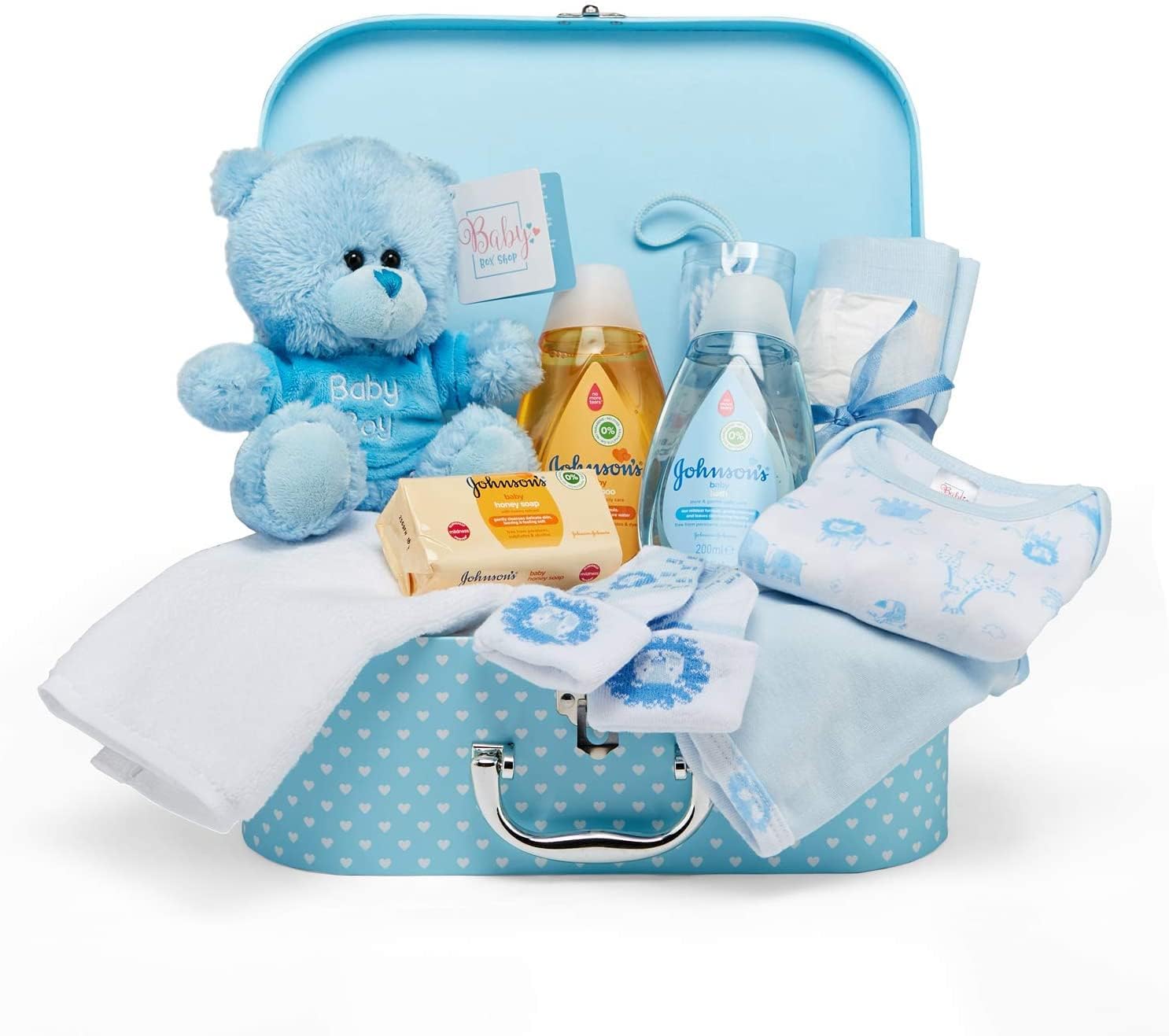Premium 12-Piece Newborn Baby Boy Gift Set - Essential Baby Shower Gifts for Boys | Soft Blue Baby Clothes, Blankets & Accessories | Perfect Welcome Home, Christening & First Birthday Present