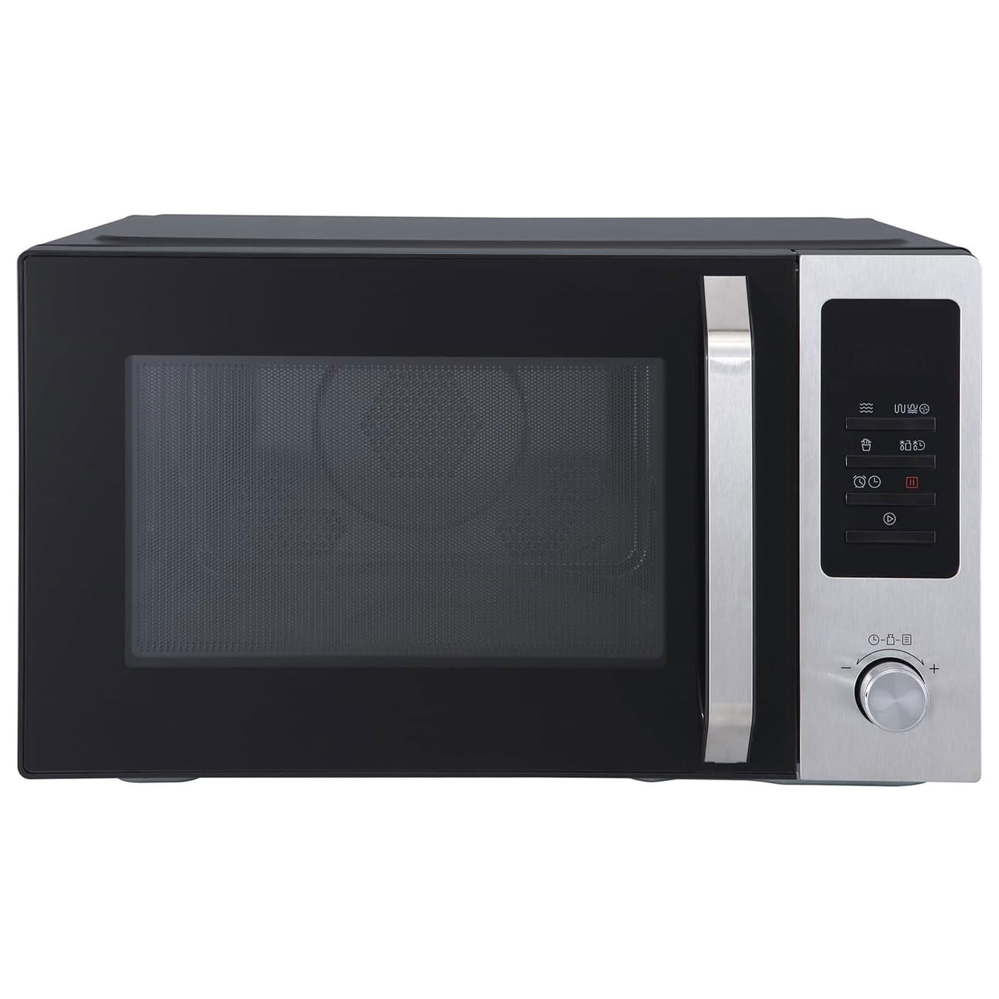 Magic Chef 1.0 Cu Ft Stainless Steel Countertop Microwave Oven with Air Fryer - 10 Power Levels, Includes Air Frying Rack, Crisper Tray & Grill Rack - Perfect for Small Kitchens, Dorms & Apartments (Black)