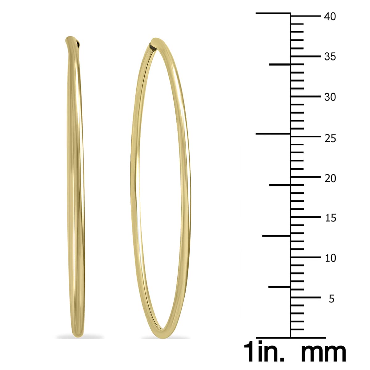 10mm - 43mm Endless 14K Yellow Gold Filled Thin Hoop Earrings for Women - Lightweight Dainty Everyday Hoops for Work, Date Night & Casual Wear