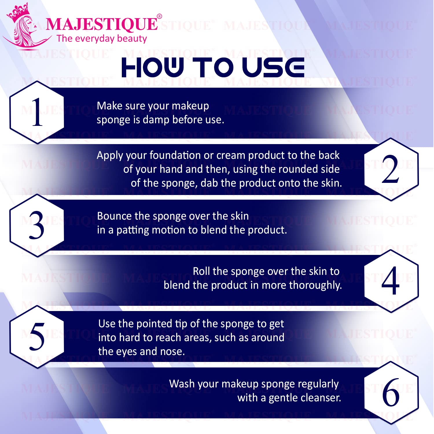 Majestique Anti-Allergic Face Sponge with Handle | Premium Exfoliating & Cleansing PU Sponge for Women | Hydrophilic Facial Scrubber for Sensitive Skin | Perfect for Daily Skincare & Makeup Removal (Pack of 1)