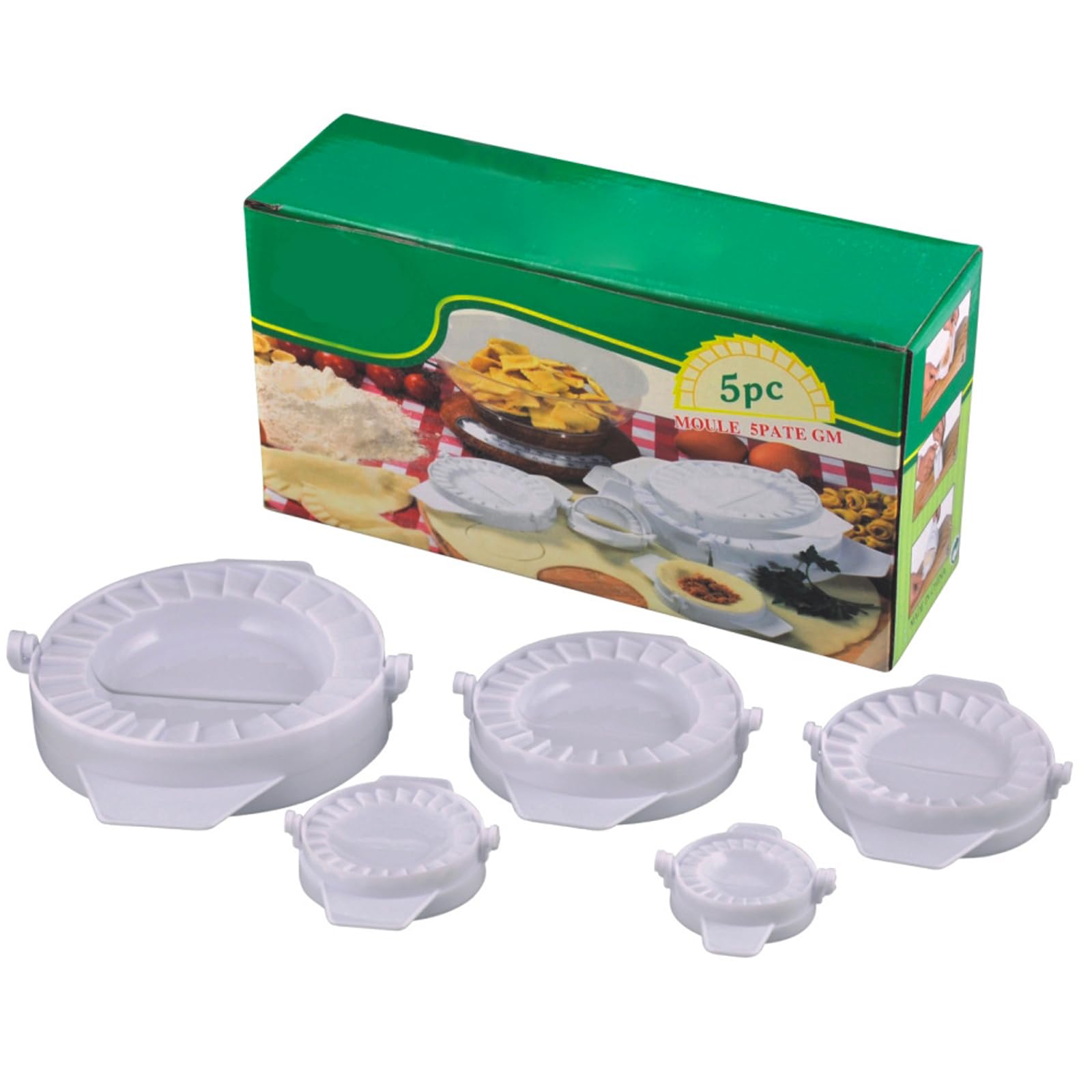 5PCS Dumpling Maker Press Set - Stainless Steel Dumpling Mold Machine for Perfect Homemade Dumplings - Great for Asian Cooking, Family Meal Prep & Party Snacks