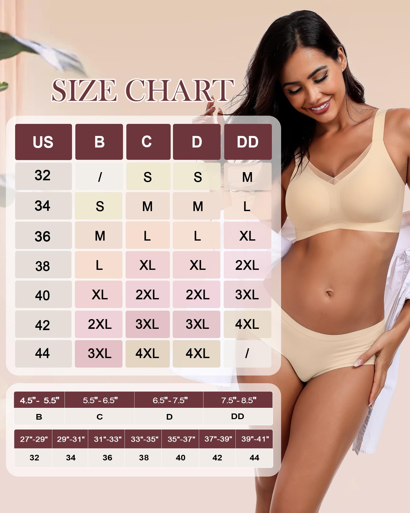 HORISUN Seamless Mesh Lace Bras for Women - Wireless No Underwire Support Bras with Lift, Full Coverage Deep V Bralette - Perfect for Yoga, Workout & Everyday Wear