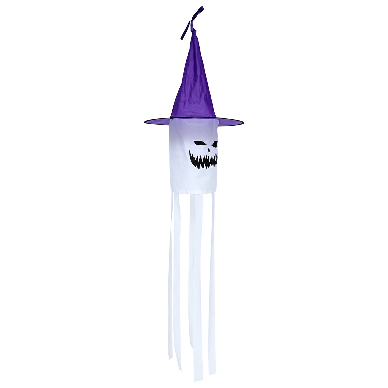 BESPORTBLE 5-Pack Halloween Glow-in-the-Dark Windsock Decorations - LED Hair Dryer Pendants for Outdoor Halloween Party Decor, Yard Play & Costume Accessories (Purple Hanging Ornaments)