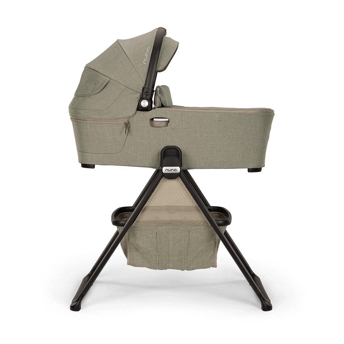 Nuna DEMI Next Bassinet with Stand - Granite Gray | Premium Baby Bassinet for Newborns | Perfect for Nursery, Bedroom & Travel