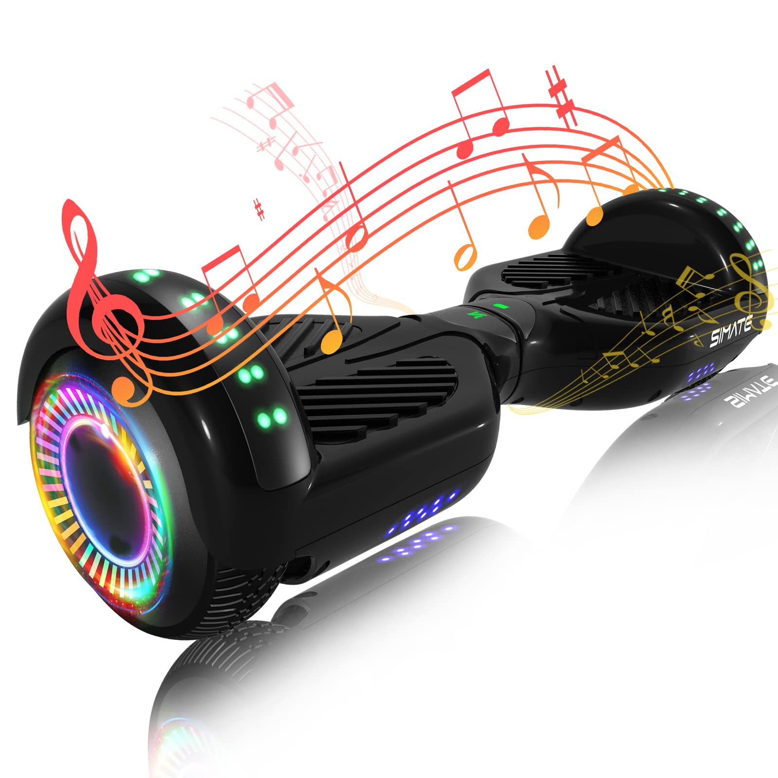 Electric Scooter with Bluetooth Speaker & Colorful LED Lights - Perfect Gift for Kids, Adults, Boys & Girls of All Ages - Great for Commuting, Outdoor Fun & Neighborhood Rides