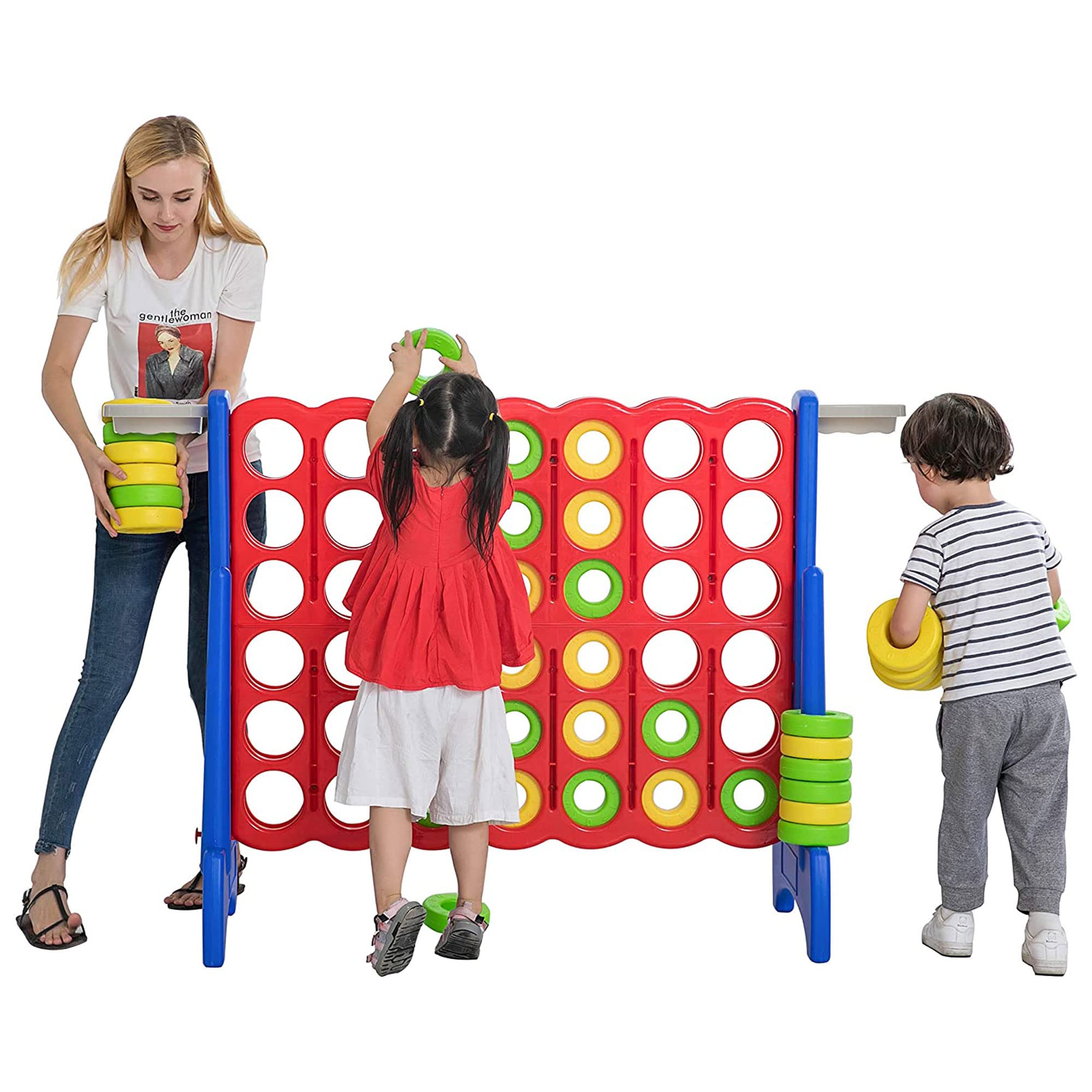SDADI Giant 64 Inch 4-in-A-Row Connect Basketball Game - Indoor/Outdoor Family Fun Board Game for Toddlers, Kids & Adults - Perfect for Backyard, Birthday Parties & Family Game Nights