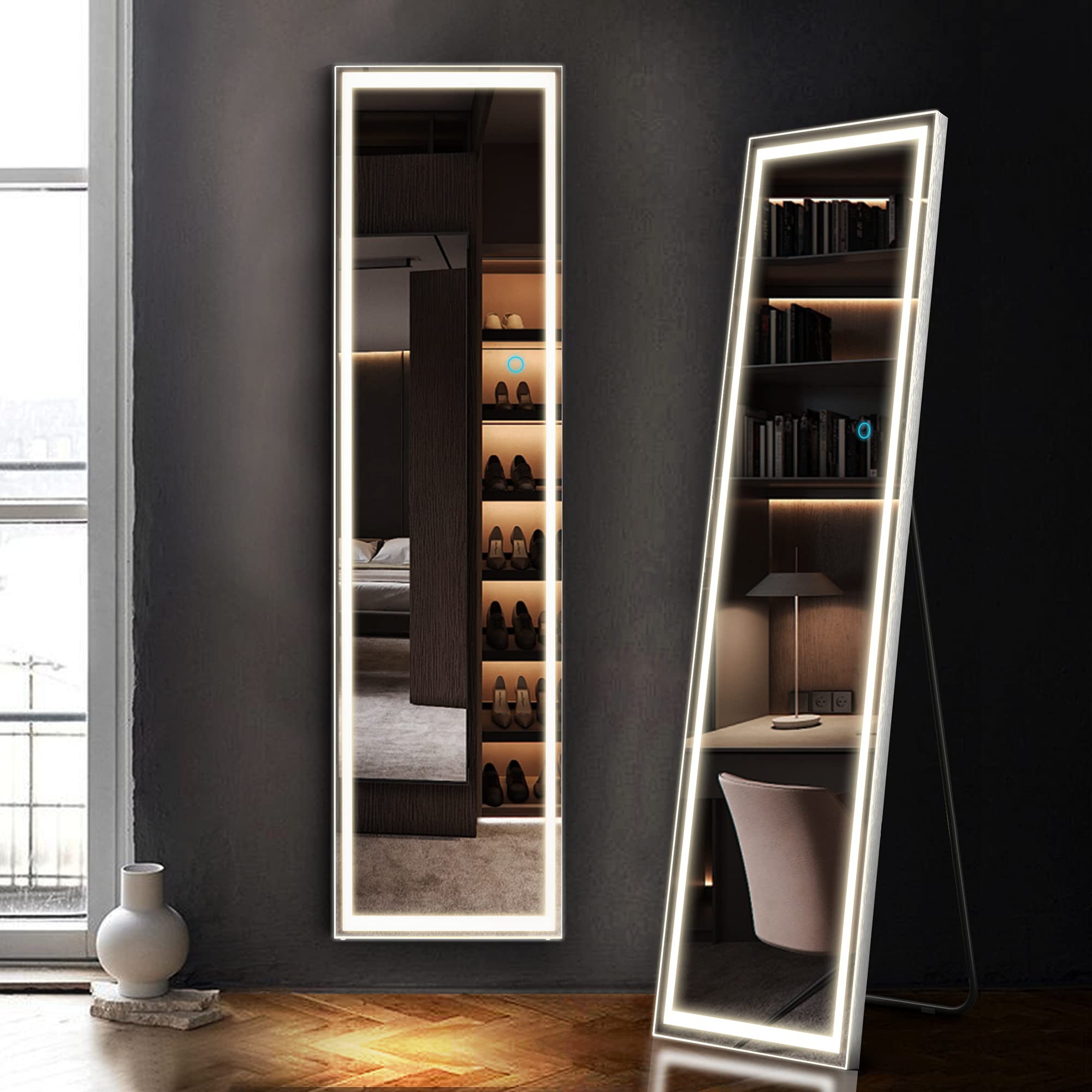 Full-Length LED Mirror with Dimmable Lights - 63