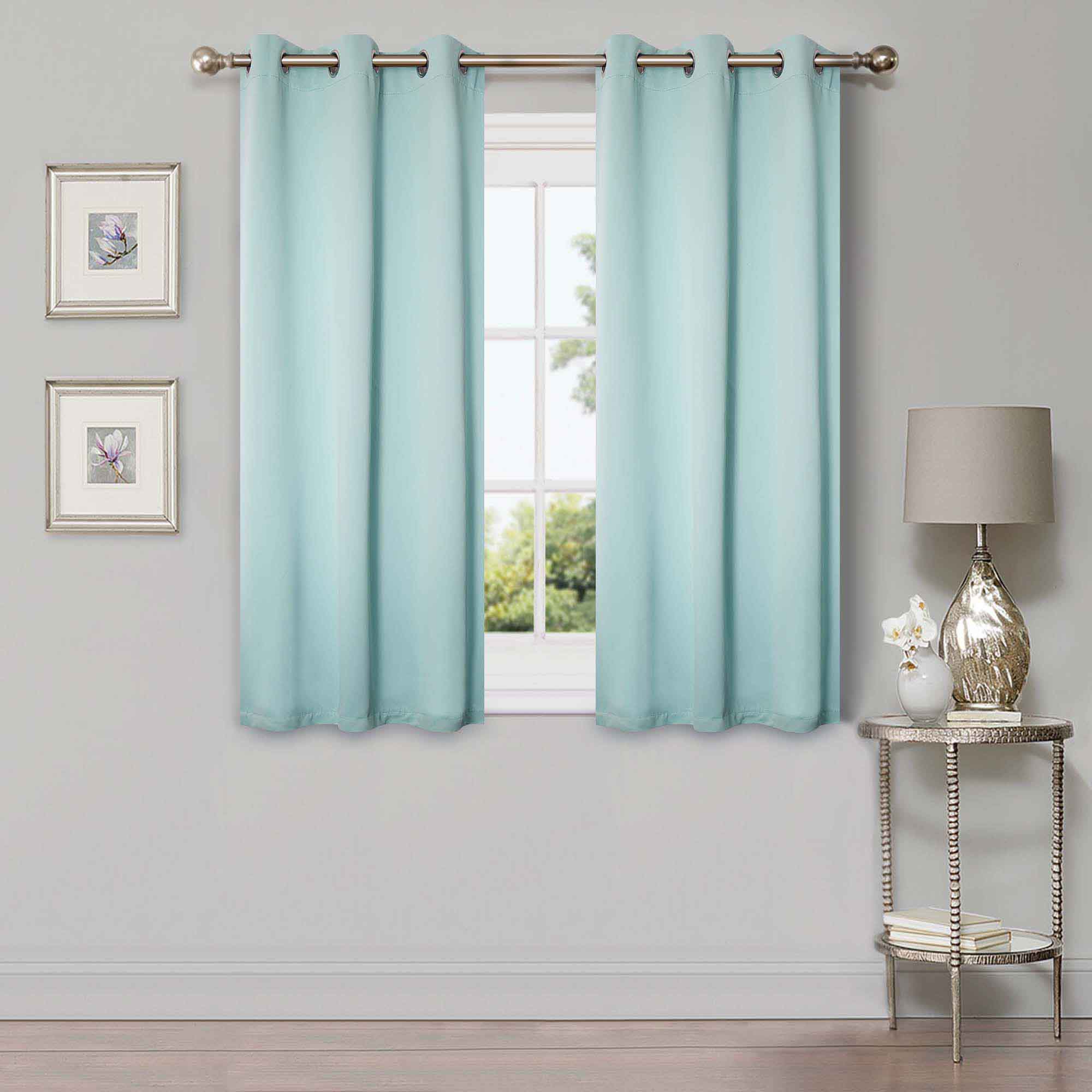 Blackout Curtains for Bedroom - Solid Classic Modern Rod Pocket Curtain Set, Thermal Insulated & Noise Reducing, Perfect for Home, Office, and Nursery (Black)