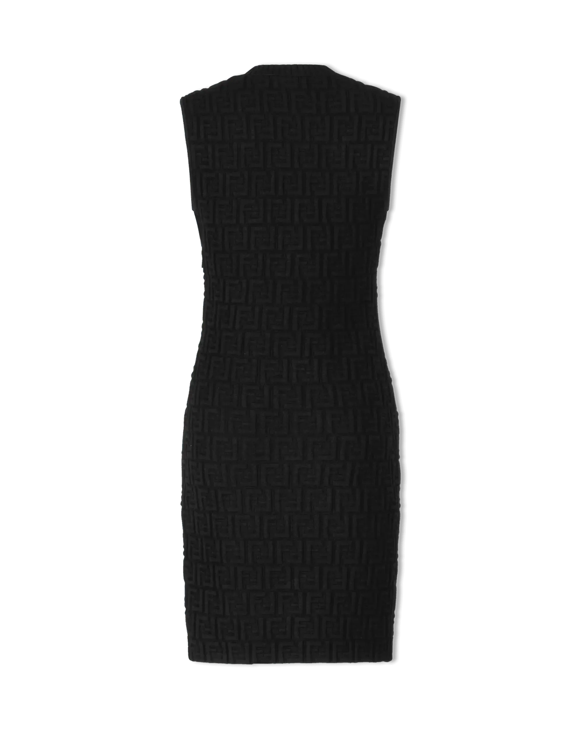 FF Embossed Sleeveless Black Dress for Women - Elegant Cocktail Party & Evening Wear - Perfect for Date Nights, Weddings & Special Occasions