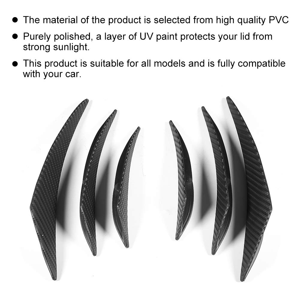 6pcs Universal Car Bumper Diffuser Fin Canard - Durable Auto Body Repair Kit for Car Shop & Factory Maintenance - Perfect for Performance Upgrades & Vehicle Customization