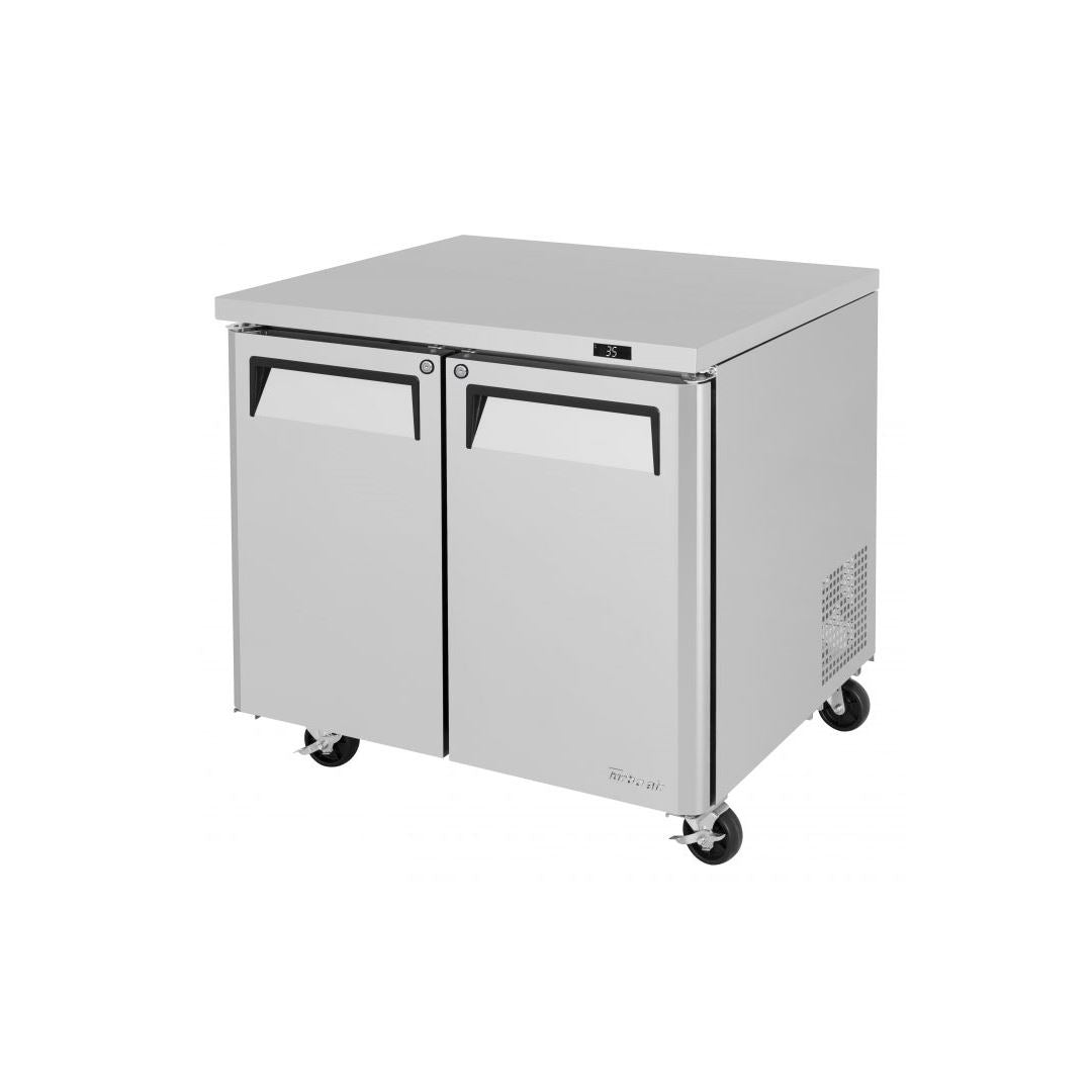 Turbo Air M3 Series 36-Inch Undercounter Commercial Refrigerator - 2 Solid Doors for Restaurants, Bars & Kitchen Use