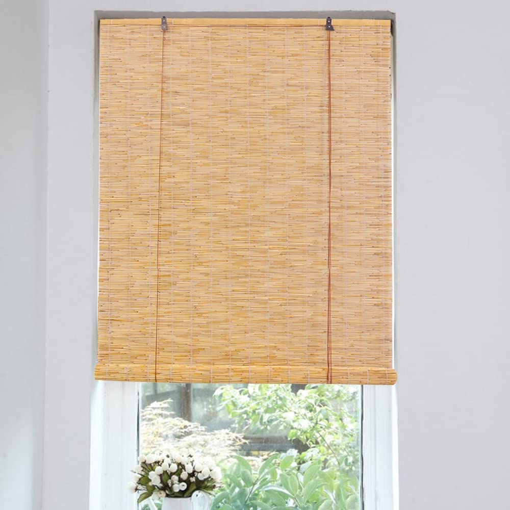 Natural Bamboo Blinds for Windows & Patio - Waterproof Outdoor Bamboo Shades, 70% Shading Rate, Sun Protection & Ventilation - Perfect for Living Room, Bedroom, and Garden Privacy