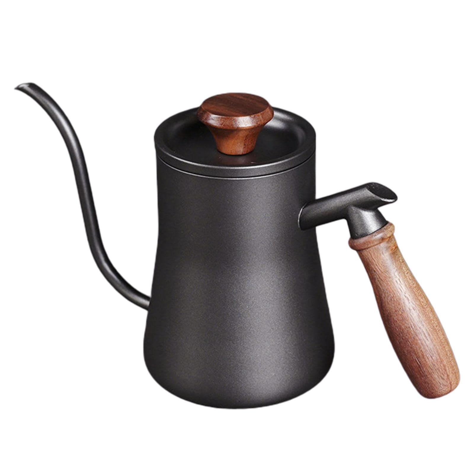 Premium 550ml Drip Kettle for Pour Over Coffee & Tea - Stainless Steel Gooseneck Coffee Kettle with Ergonomic Handle | Perfect for Home Brewing, Camping & Outdoor Adventures (Black)