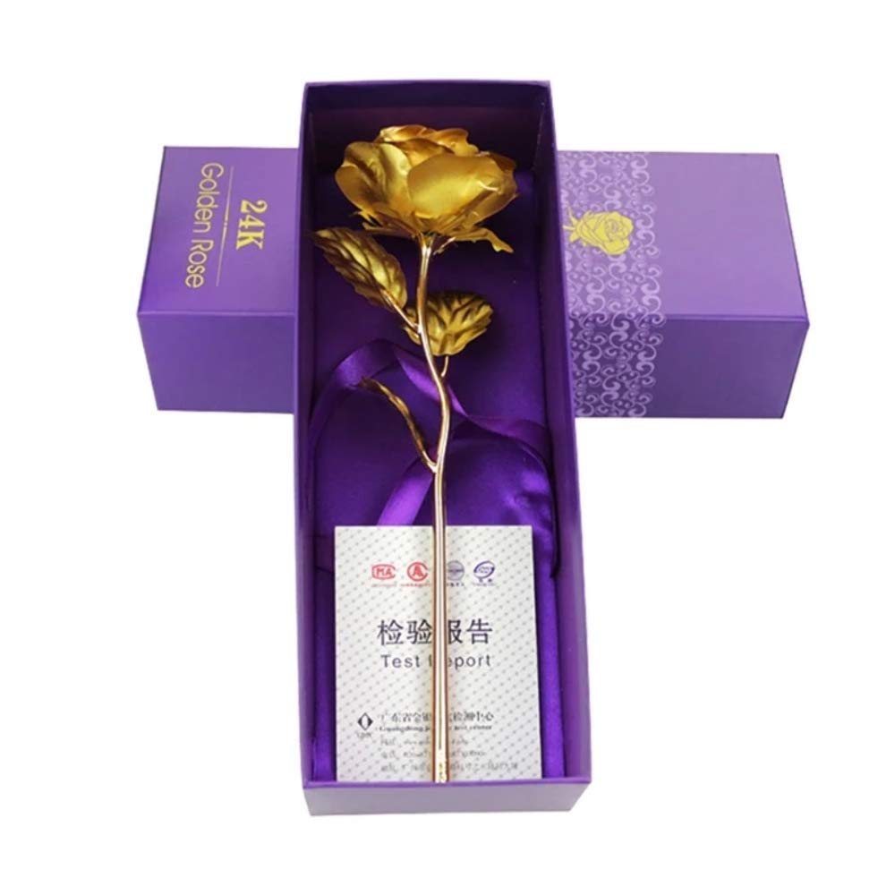 24K Gold Plated Rose - Luxury Eternal Flower Gift for Anniversary, Wedding, Valentine's Day - Perfect for Romantic Decor, Proposal, and Special Occasions