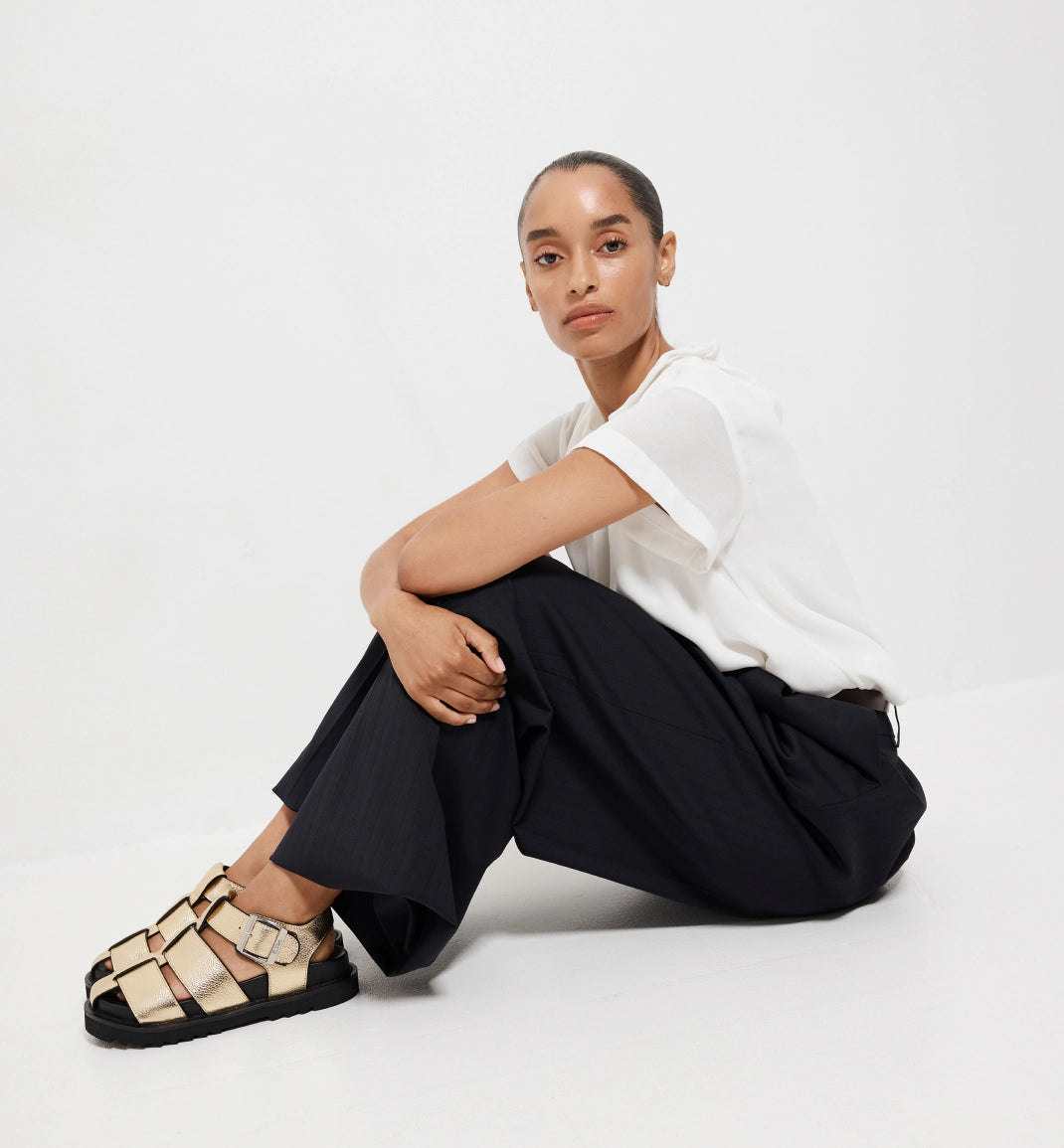 Arkestra 2.0 Fisherman Sandal - Premium Tumbled Leather Women's Sandals in Gold | Comfortable & Stylish for Beach, Vacation & Summer Outfits