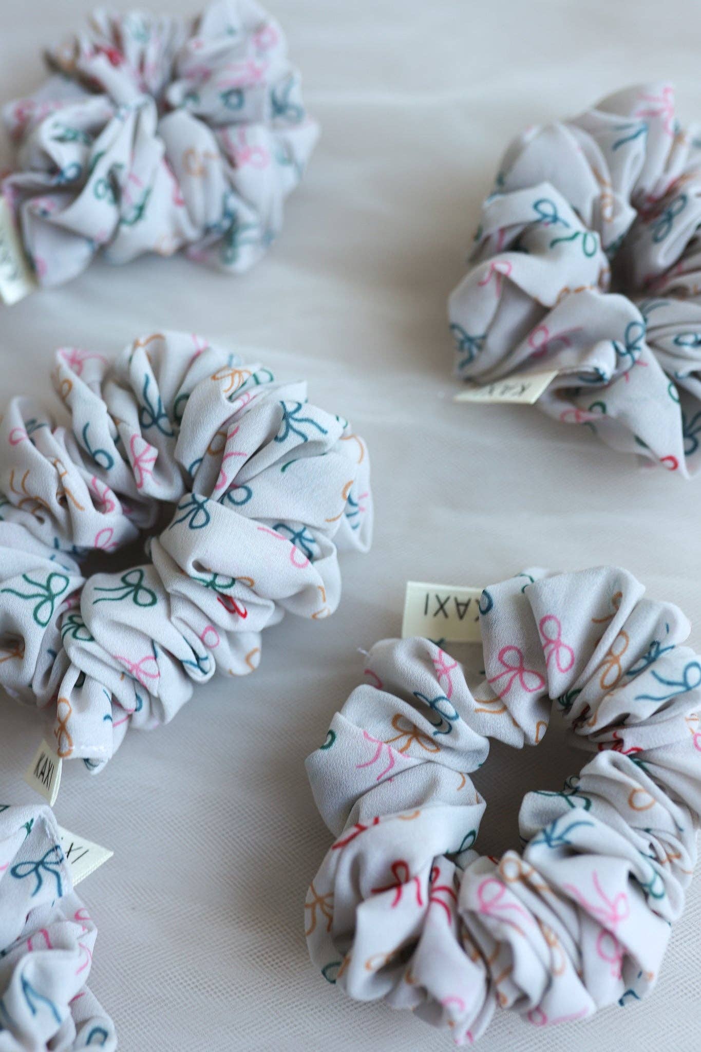 Bow Pattern Hair Scrunchie - Soft Elastic Hair Tie for Women & Girls - Perfect for Workouts, School, and Everyday Styling