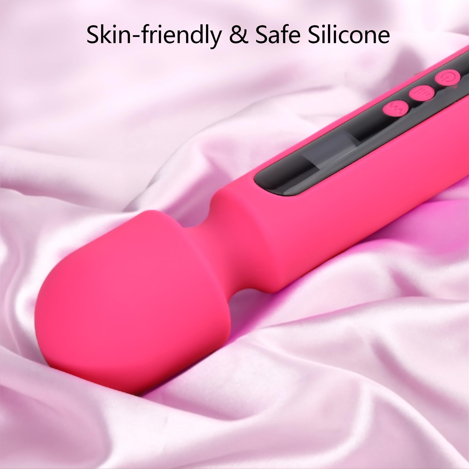 12 Inch Powerful Vibrating Massager Wand - 10 Patterns & 4 Speeds for G Spot & Clitoral Stimulation | Adult Sex Toy for Men & Women | Perfect for Couples Play, Solo Pleasure & Sensual Massage (Rose)