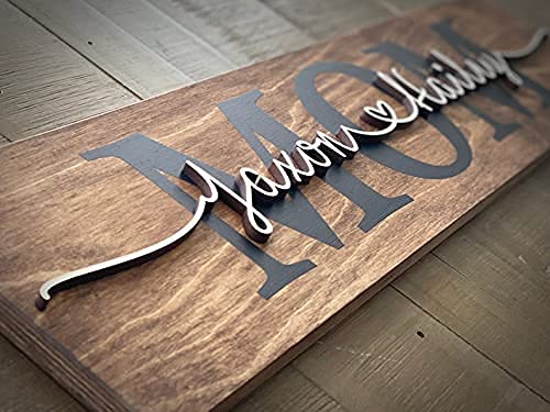 Personalized Father's Day Gift - Custom Wooden Sign with Dad's Name & Kids Names - Unique Home Decor for Dad's Office, Man Cave, or Family Room