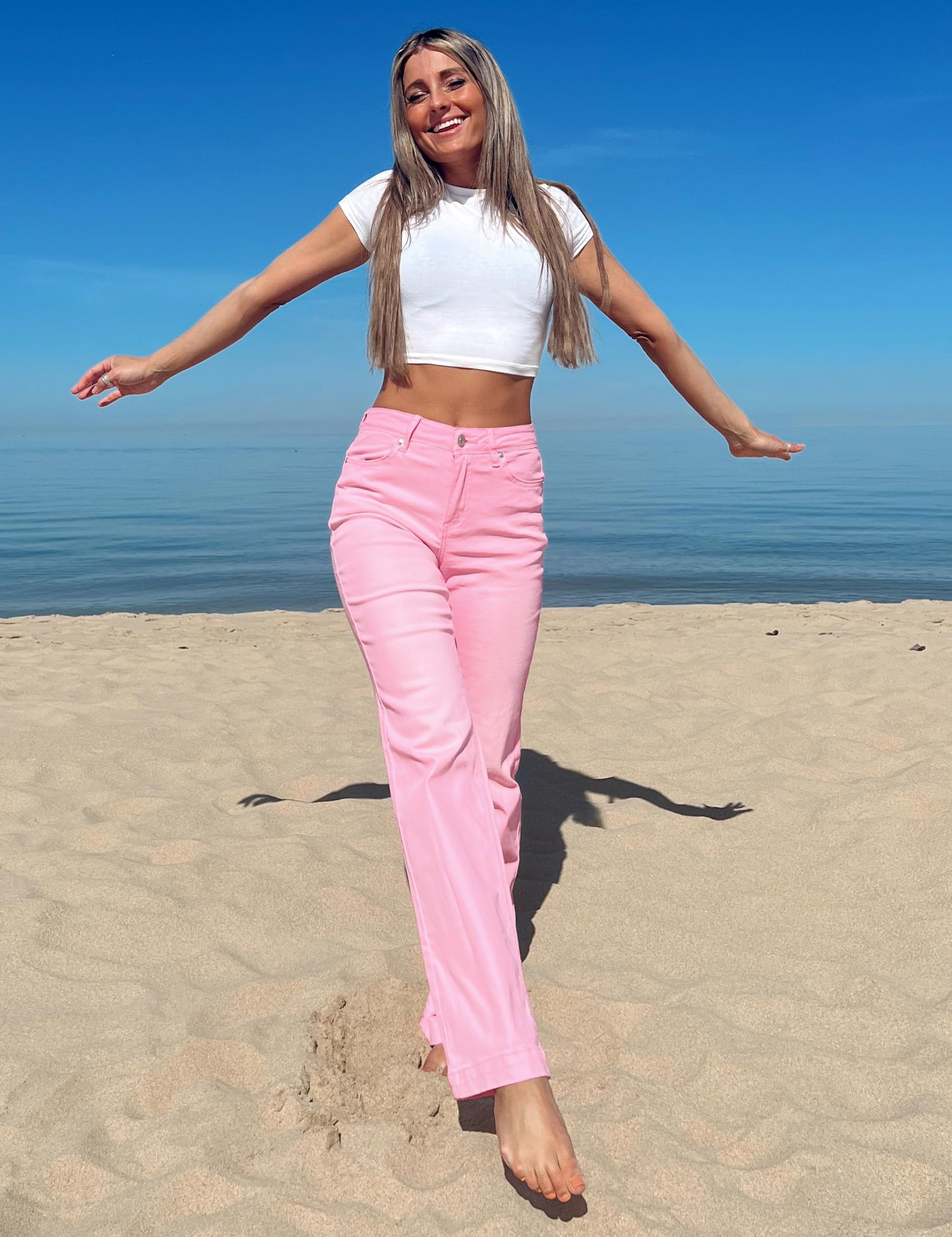 Luvamia Women's Wide Leg Distressed High Waisted 90s Baggy Jeans - Stretchy Denim Pants for Casual Outfits & Retro Fashion Style | Perfect for Streetwear, Date Nights & Vintage Looks