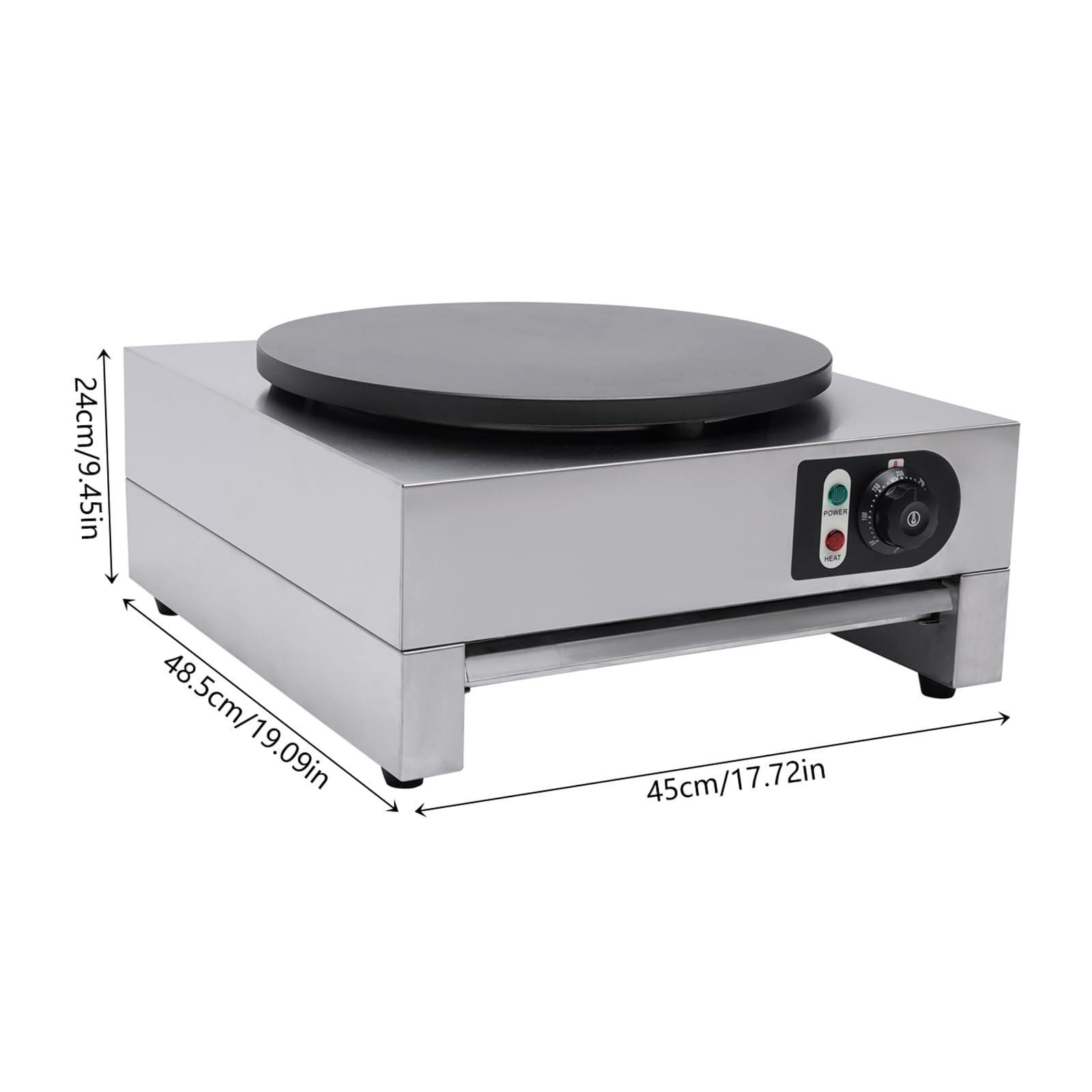 YUNRUX Electric Crepe Maker - 40cm Non-Stick Heating Plate, 3KW 220V for Perfect Homemade Crepes | Ideal for Breakfast, Desserts & French Cuisine