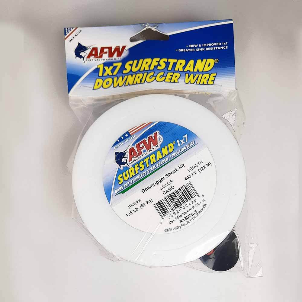 AFW Downrigger Cable 135LB Camo - Heavy Duty Fishing Line for Trolling & Deep Sea Fishing | Saltwater & Freshwater Use