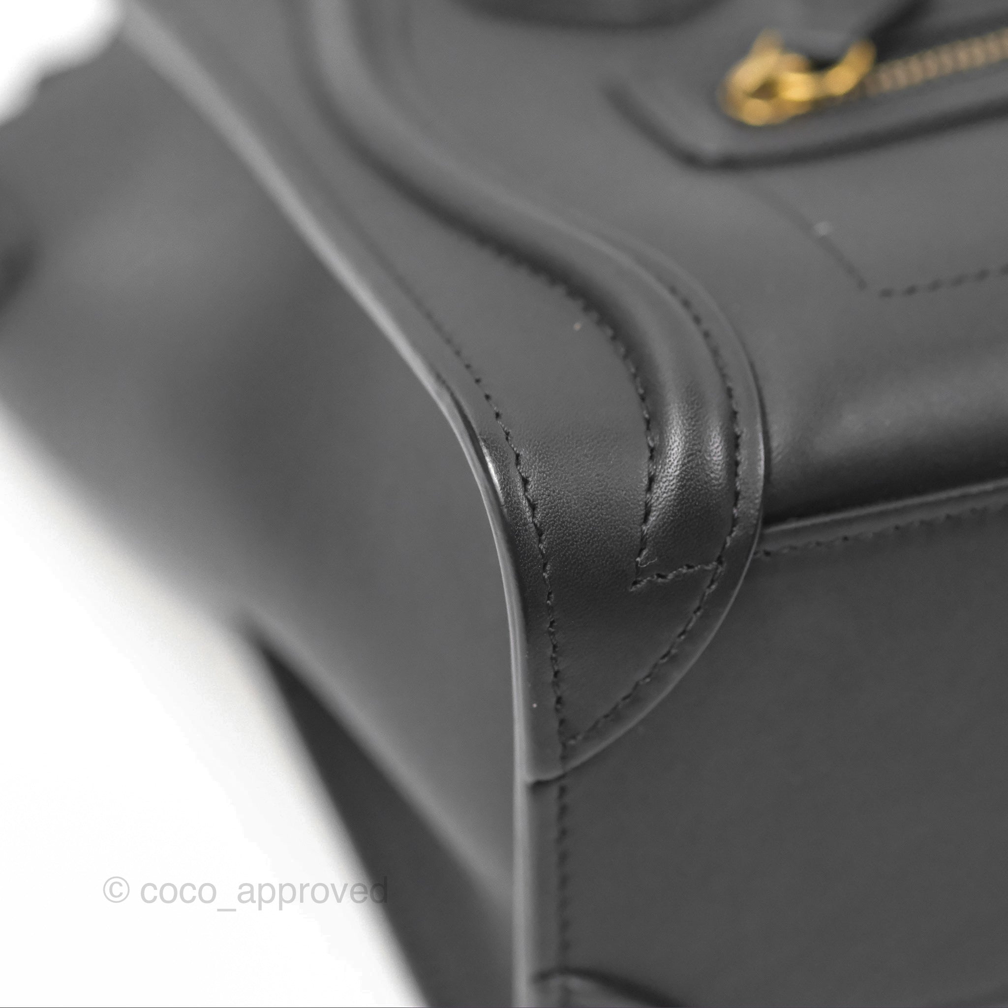 Celine Nano Luggage Bag in Black with Gold Hardware - Luxury Crossbody Purse for Women, Perfect for Work, Travel & Everyday Use