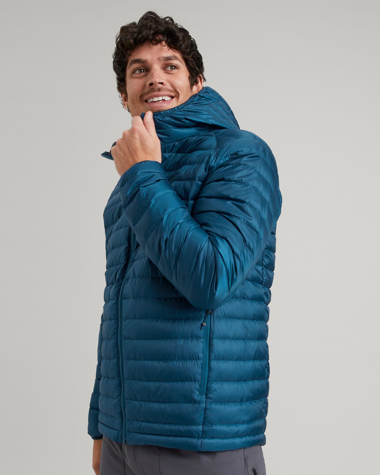Men's Heli R Hooded Down Jacket - Lightweight Warm Winter Coat for Outdoor Activities | Water-Resistant Insulated Parka for Hiking, Skiing & Cold Weather