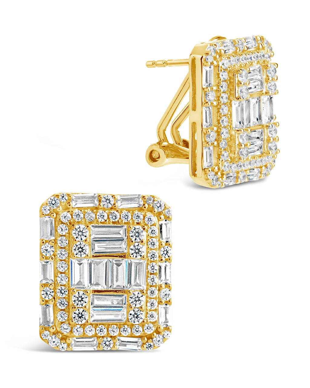 Jana Square CZ Stud Earrings for Women - Sparkling Cubic Zirconia Stud Earrings - Perfect for Everyday Wear, Parties & Gifts