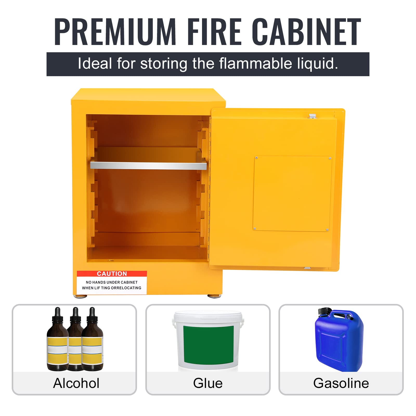 Flammable Safety Storage Cabinet 17x17x22 Inches - Fireproof & Explosion Proof Chemical Cabinet for Garage, Workshop, Lab & Industrial Use - OSHA Compliant Hazardous Material Storage Solution