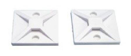 100-Pack White Cable Tie Mounting Bases - Heavy Duty Nylon Adhesive Back Mounts for Wire Management, Organizing Cables at Home, Office, Data Center & DIY Projects