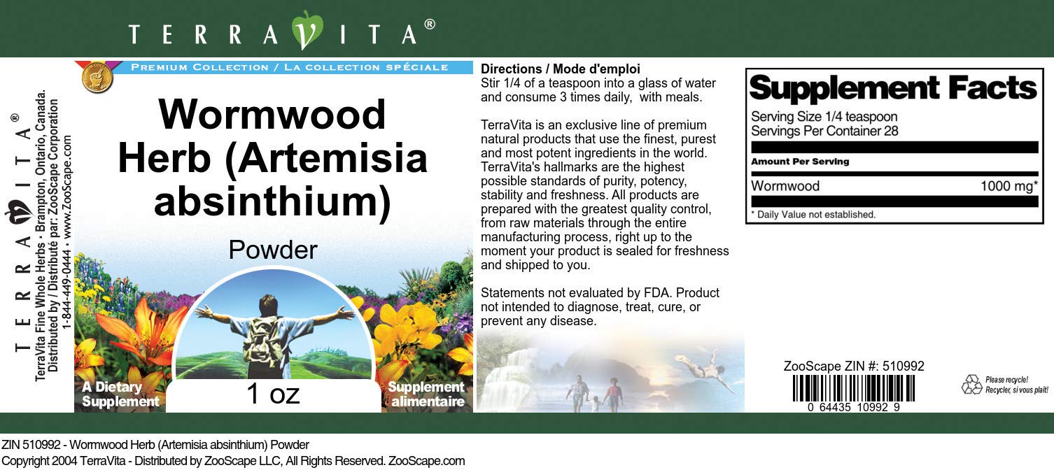 Organic Wormwood Herb Powder (Artemisia Absinthium) - 1 oz | Digestive Support & Natural Wellness | Perfect for Herbal Teas, Tinctures & Aromatherapy