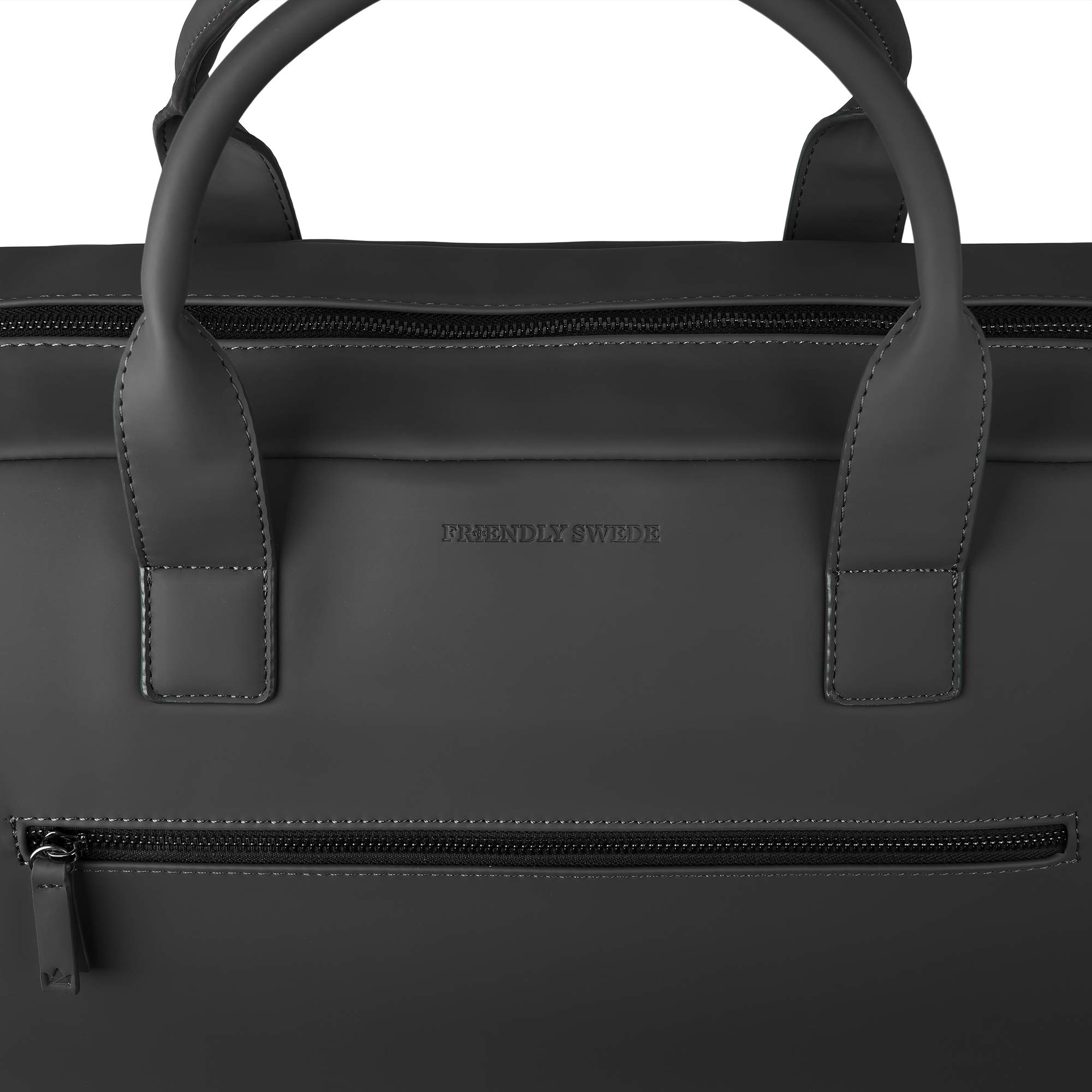 The Friendly Swede Weekender Travel Bag for Men & Women - 35L Vegan PU Duffle Bag, Carry-On Hand Luggage - Black Matte - Perfect for Gym, Weekend Trips & Business Travel