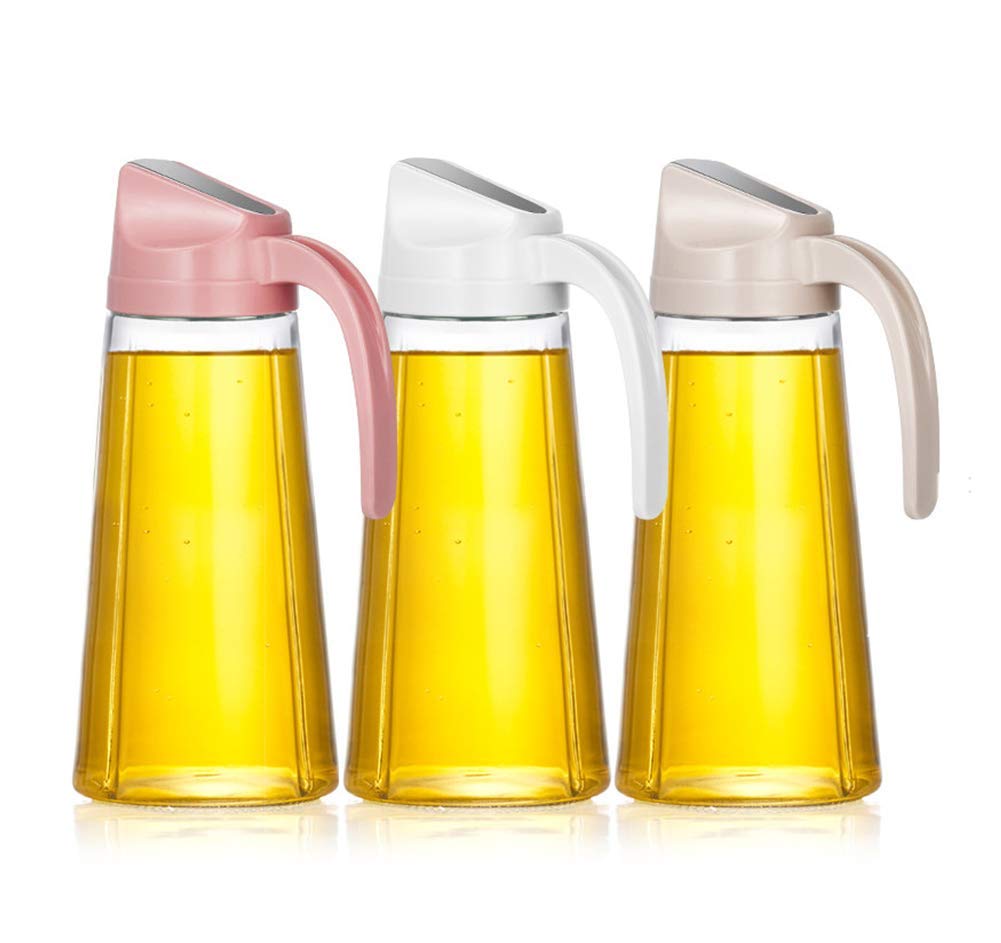 Premium Glass Oil & Vinegar Dispenser Bottle - Leak-Proof, Transparent with Automatic Opening/Closing - Perfect for Kitchen, Salad Dressing & Cooking Oil Storage